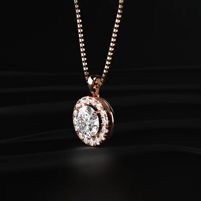 Round Diamond Halo Pendant | Earthly Jewels