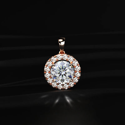 Round Diamond Halo Pendant | Earthly Jewels