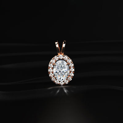 Oval Diamond Halo Pendant | Earthly Jewels