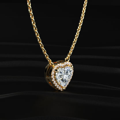 Heart Diamond Halo Necklace | Earthly Jewels