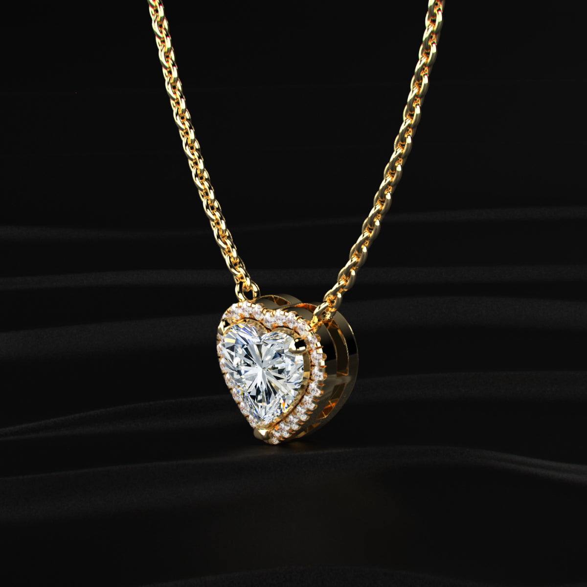 Heart Diamond Halo Necklace | Earthly Jewels