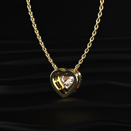 Heart Diamond Halo Necklace | Earthly Jewels