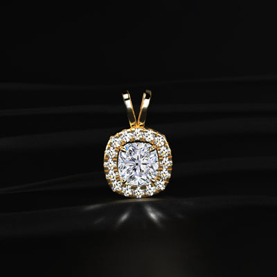 Cushion Diamond Halo Pendant | Earthly Jewels
