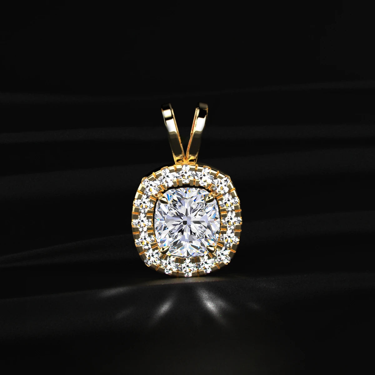 Cushion Diamond Halo Pendant | Earthly Jewels