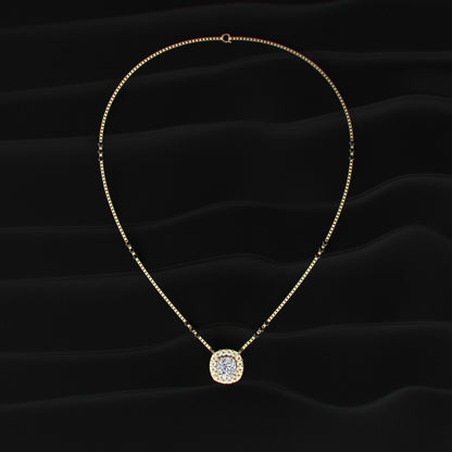 Cushion Diamond Halo Mangalsutra