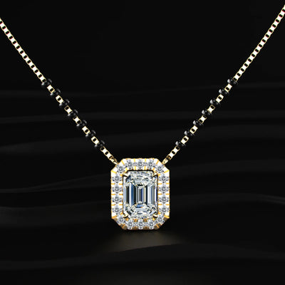 Emerald Diamond Halo Mangalsutra | Earthly Jewels