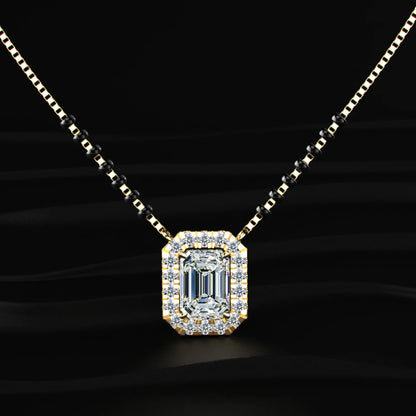 Emerald Diamond Halo Mangalsutra | Earthly Jewels