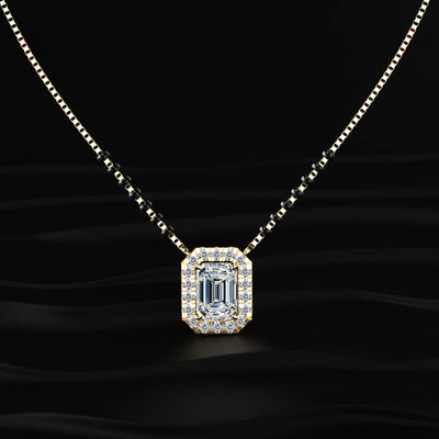 Emerald Diamond Halo Mangalsutra | Earthly Jewels