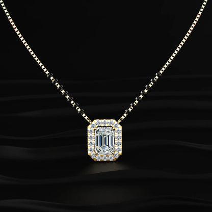 Emerald Diamond Halo Mangalsutra | Earthly Jewels