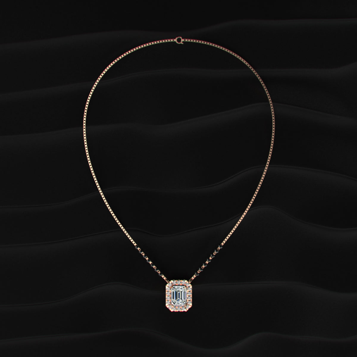 Emerald Diamond Halo Mangalsutra