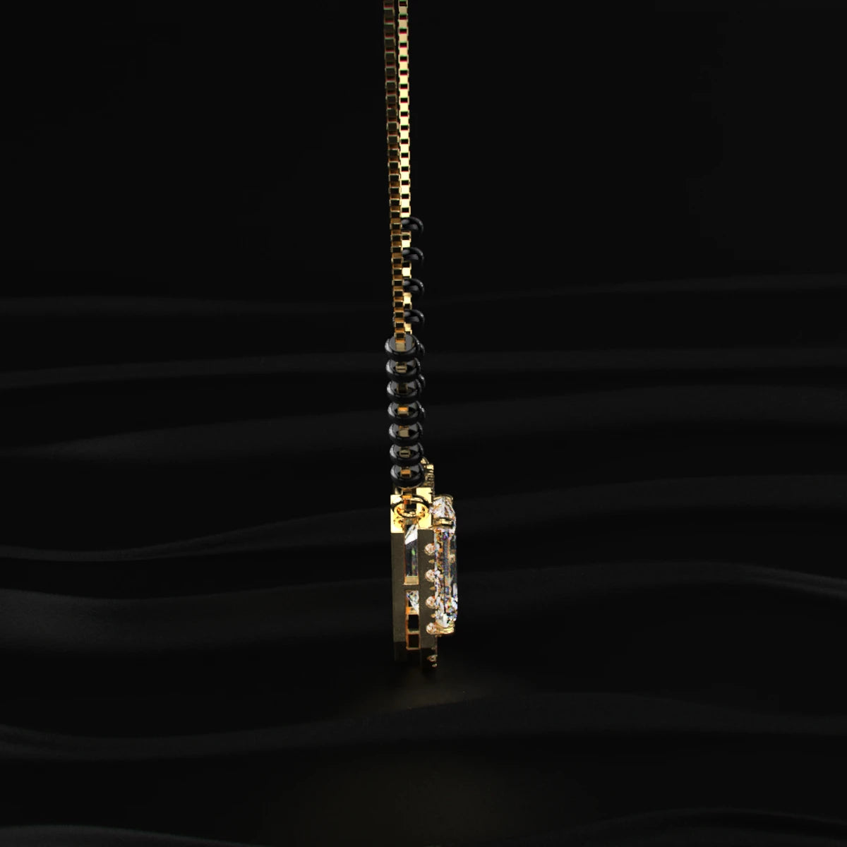 Emerald Diamond Halo Mangalsutra | Earthly Jewels