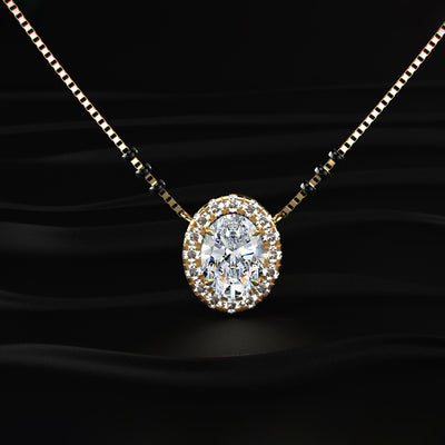 Oval Diamond Halo Mangalsutra | Earthly Jewels