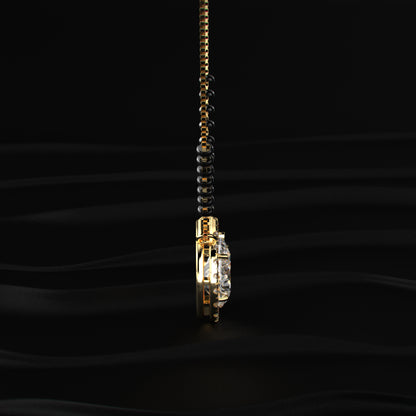 Pear Diamond Halo Mangalsutra | Earthly Jewels