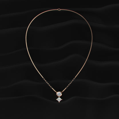 Round And Princess Duo Diamond Mangalsutra