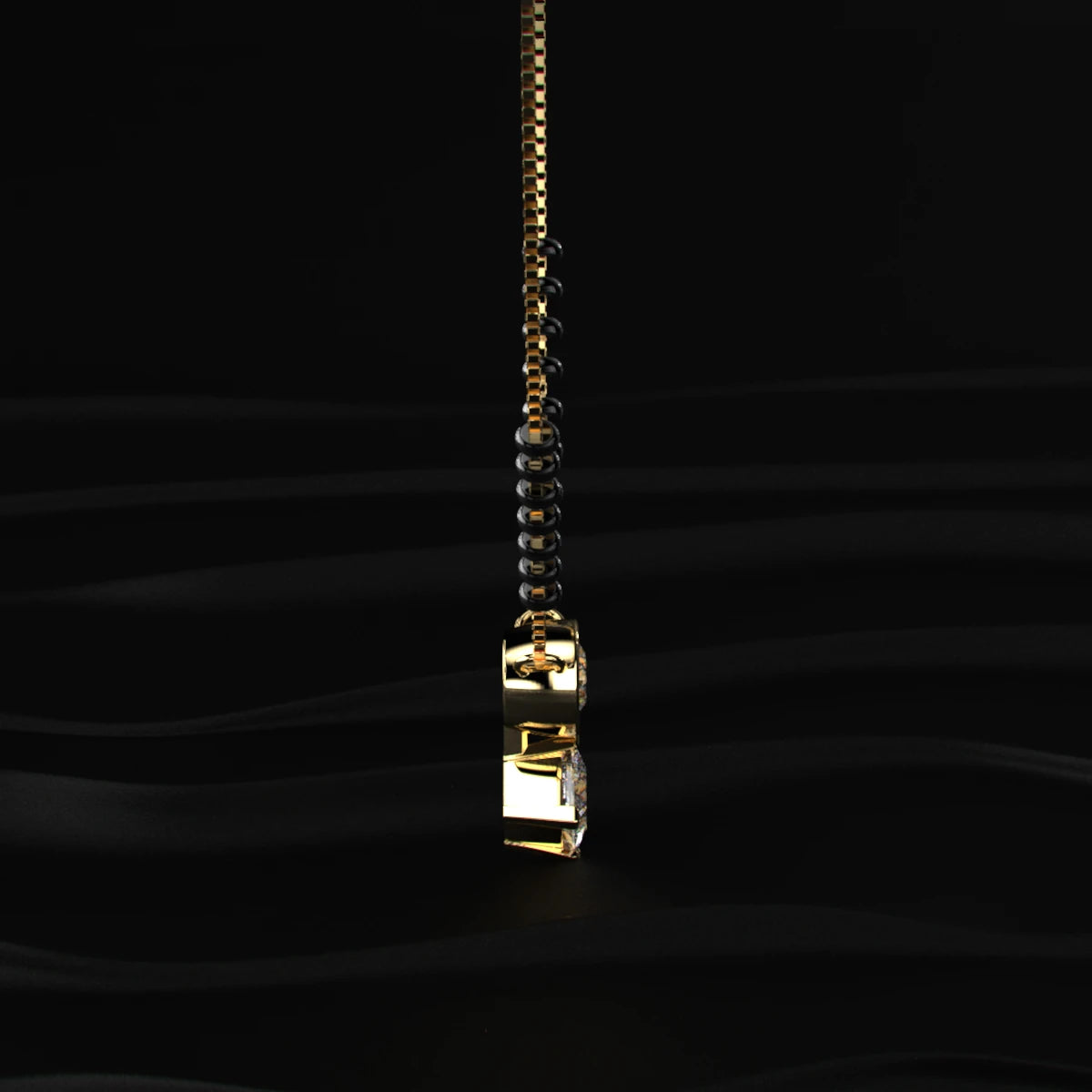 Round And Princess Duo Diamond Mangalsutra | Earthly Jewels