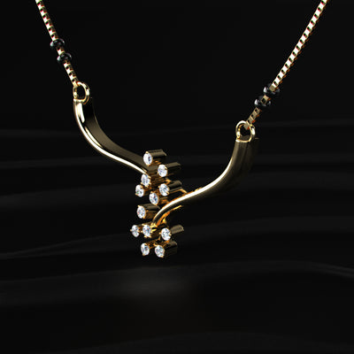 Floral Diamond Mangalsutra | Earthly Jewels
