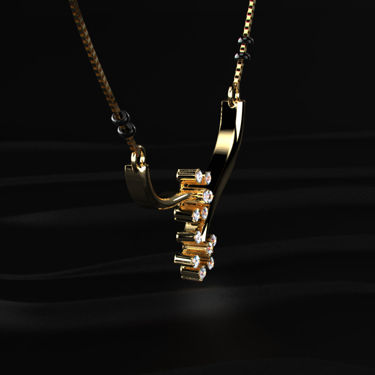Floral Diamond Mangalsutra