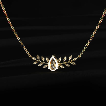 Pear Diamond Marquise Leaf Vine Mangalsutra | Earthly Jewels