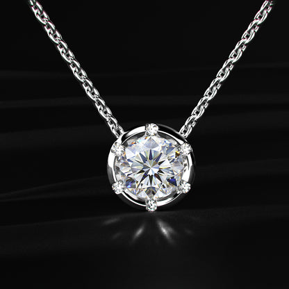 Round Solitaire Bezel Setting Pendant | Earthly Jewels