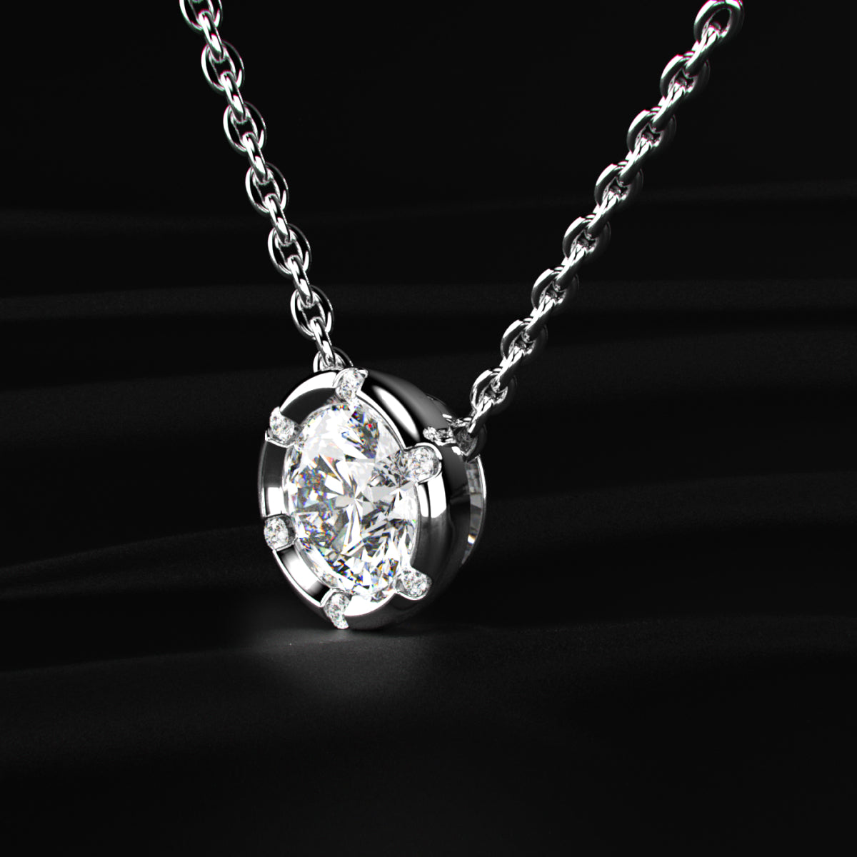Round Solitaire Bezel Setting Pendant | Earthly Jewels