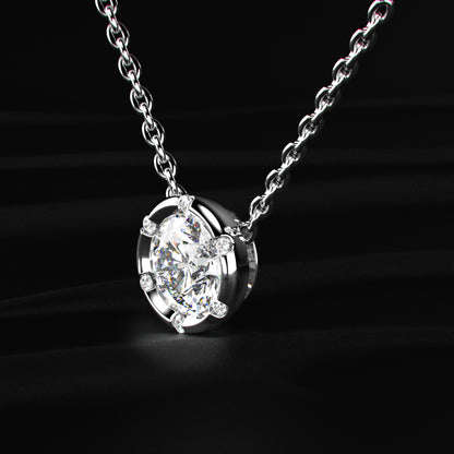 Round Solitaire Bezel Setting Pendant | Earthly Jewels