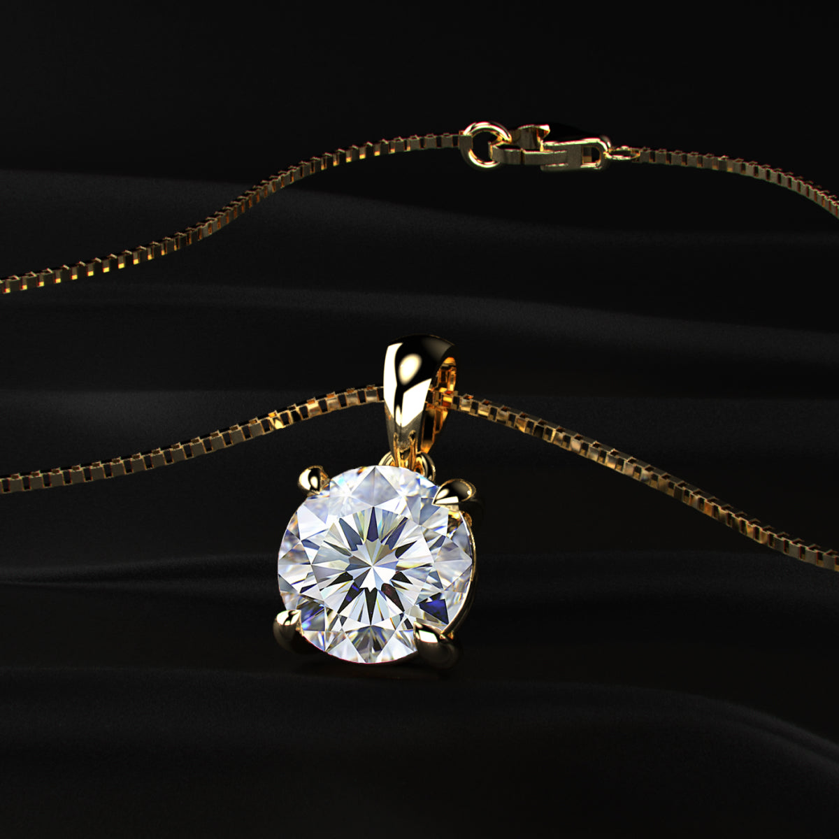 Round Shape Solitaire Pendant | Earthly Jewels 