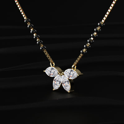 Marquise Diamond Half Flower Mangalsutra | Earthly Jewels