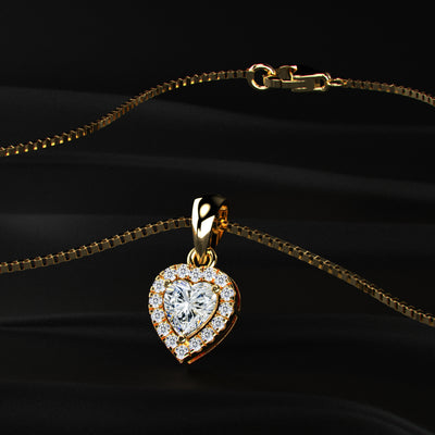 Heart Shaped Diamond Halo Pendant | Earthly Jewels