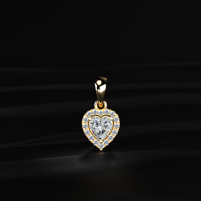 Heart Shaped Diamond Halo Pendant | Earthly Jewels