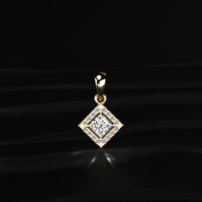Princess Cut Halo Pendant | Earthly Jewels