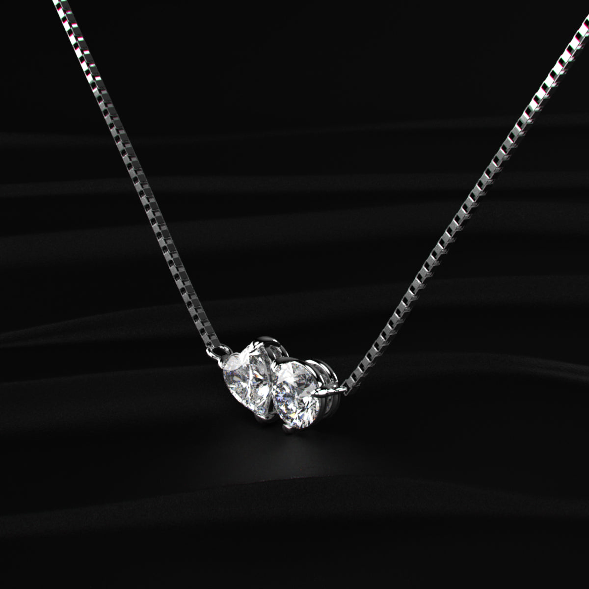 Toi Et Moi Heart and Round Necklace | Earthly Jewels