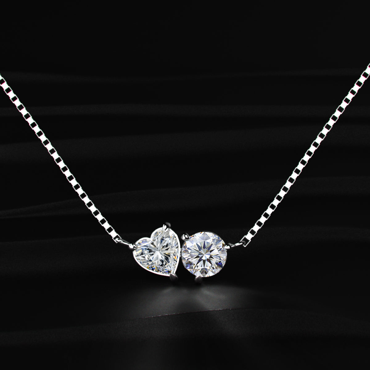 Toi Et Moi Heart and Round Necklace | Earthly Jewels