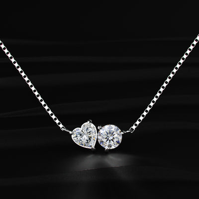 Toi Et Moi Heart and Round Necklace | Earthly Jewels
