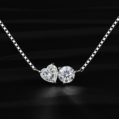 Toi Et Moi Heart and Round Necklace | Earthly Jewels