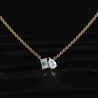 Toi Et Moi Emerald And Pear Necklace | Earthly Jewels