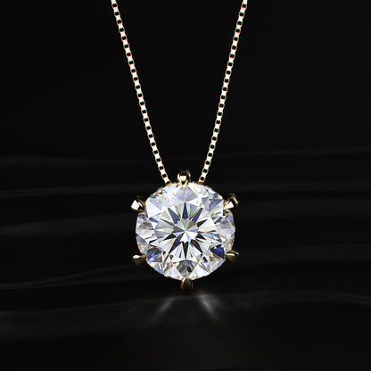 5Ct Round Solitaire Diamond Pendant With Hidden Halo | Earthly Jewels