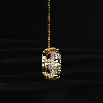 5Ct Round Solitaire Diamond Pendant With Hidden Halo | Earthly Jewels