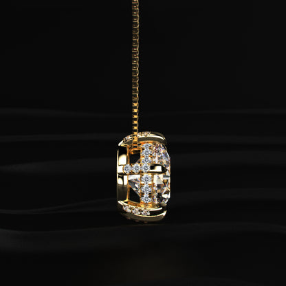 5Ct Round Solitaire Diamond Pendant With Hidden Halo | Earthly Jewels