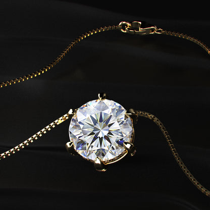5Ct Round Solitaire Diamond Pendant With Hidden Halo | Earthly Jewels