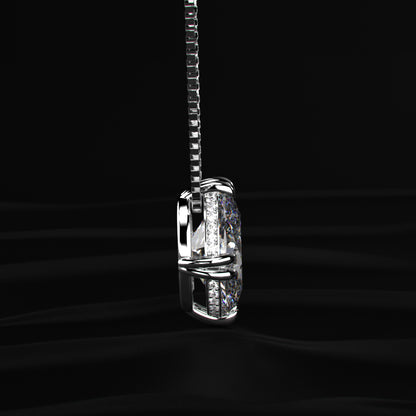10 Ct Oval Solitaire Pendant With Hidden Halo | Earthly Jewels