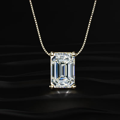 12 Carat Emerald Cut Solitaire Pendent | Earthly Jewels