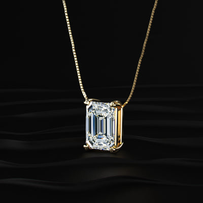 12 Carat Emerald Cut Solitaire Pendent | Earthly Jewels