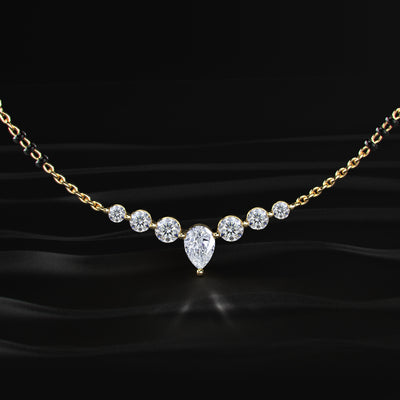 Seven Stone Pendent Mangalsutra | Earthly Jewels