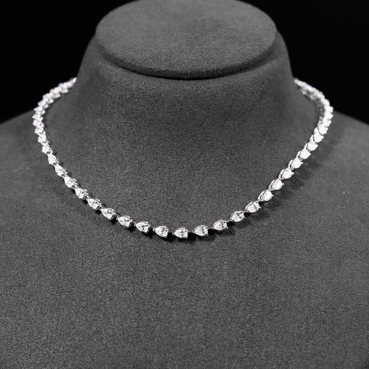 Pear Diamond Tennis Necklace | Earthly Jewels