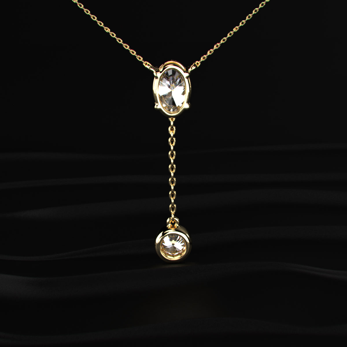 Dual Drop Diamond Y Shaped Necklace | Earthly Jewels