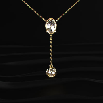 Dual Drop Diamond Y Shaped Necklace | Earthly Jewels