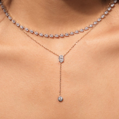 Dual Drop Diamond Y Shaped Necklace | Earthly Jewels