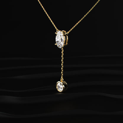 Dual Drop Diamond Y Shaped Necklace | Earthly Jewels