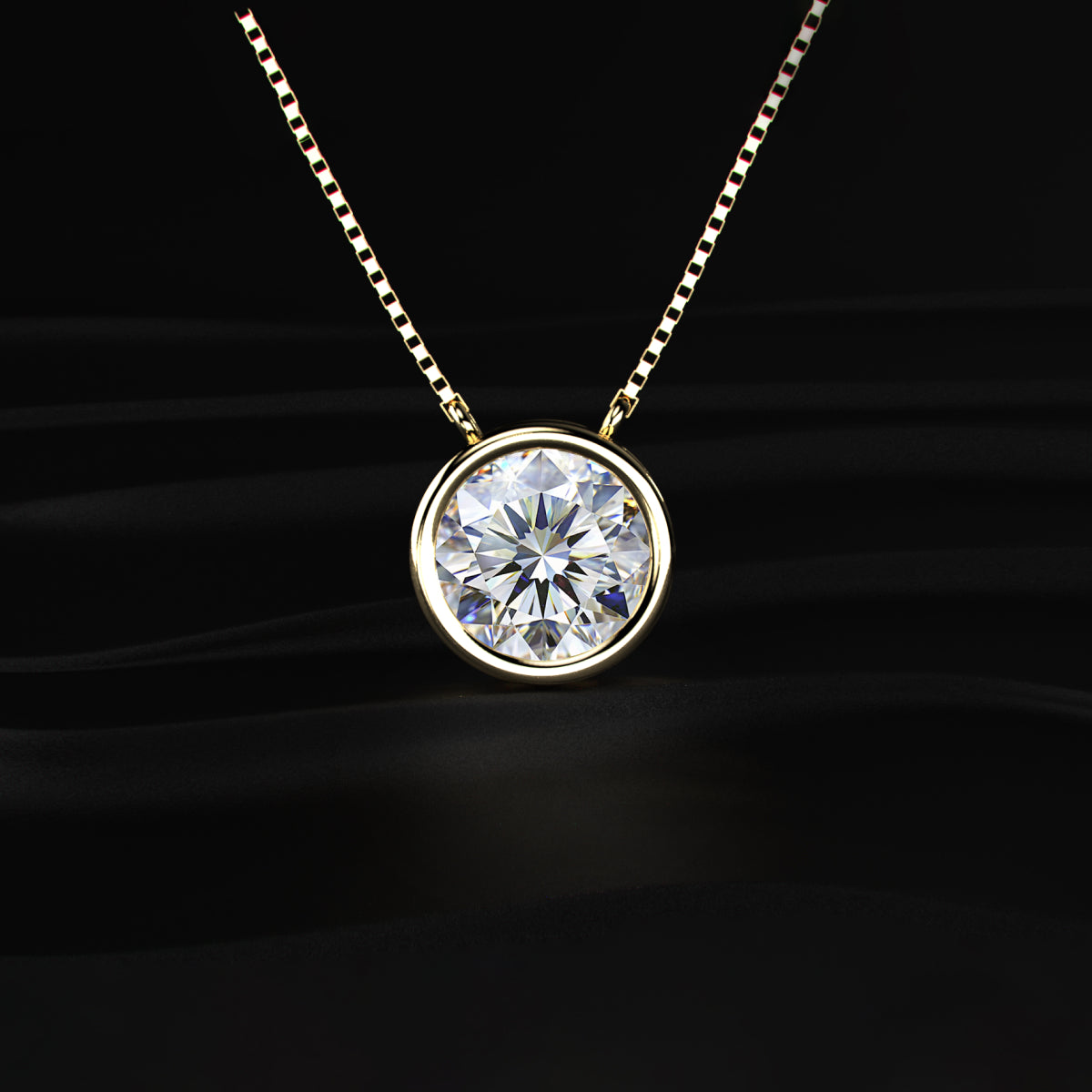 Round Solitaire Bezel Necklace | Earthly Jewels