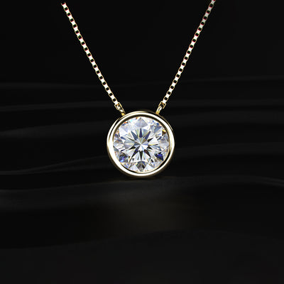 Round Solitaire Bezel Necklace | Earthly Jewels
